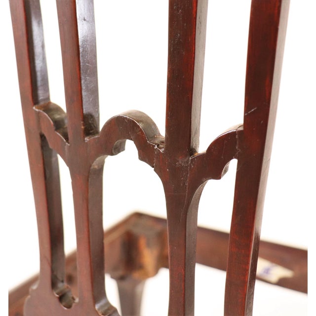 Wood Set of Eight Edwardian English Chippendale Revival Mahogany Chairs For Sale - Image 7 of 18
