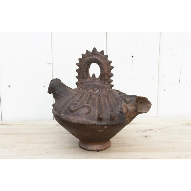 Rare Antique Earthenware Kundi Vessel For Sale - Image 4 of 13