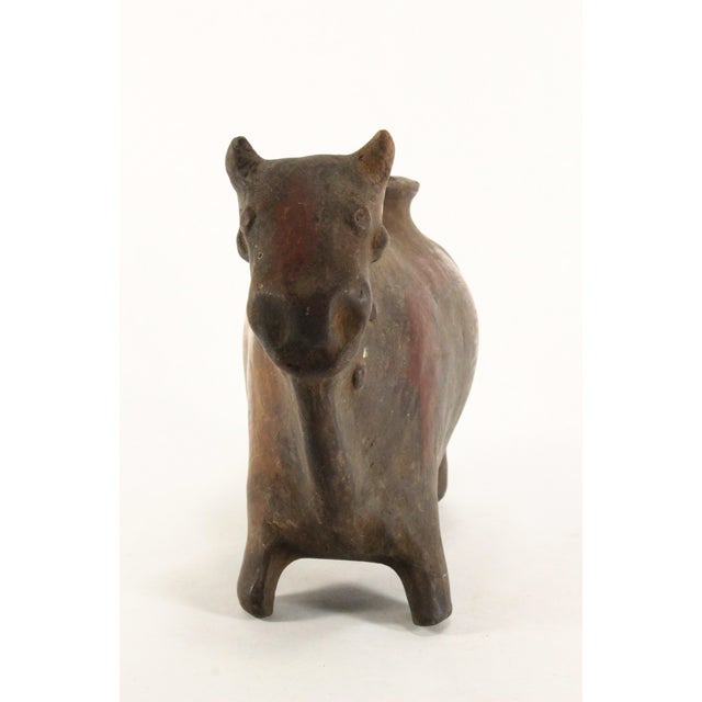 Ceramic Huge 19th C. Spanish Colonial Cusco Pottery Bull Shaped Terracotta Chicha Vessel For Sale - Image 7 of 18