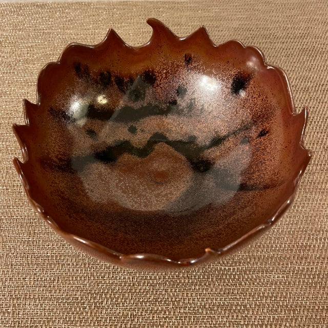 Mid Century Modern Vintage Signed Studio Glazed Pottery Bowl For Sale - Image 9 of 12