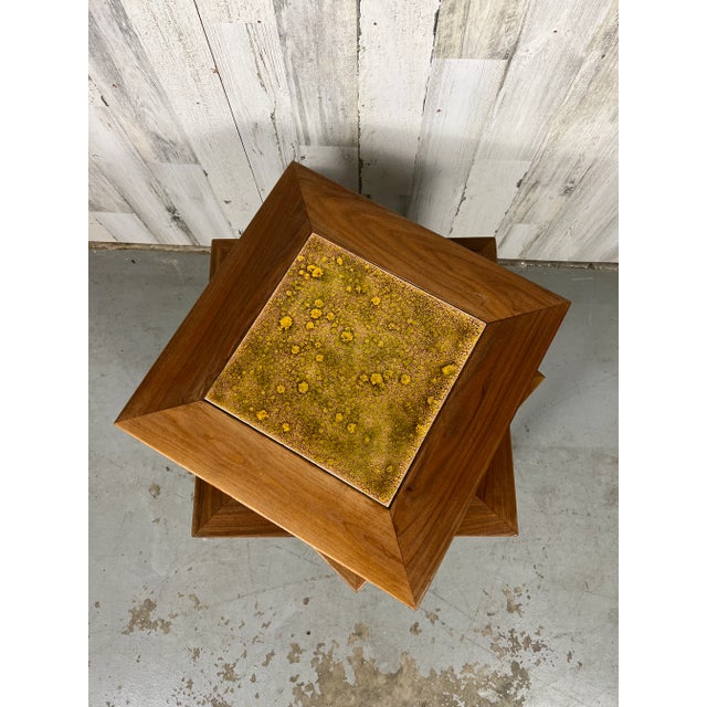 1960s Walnut With Copper Tile Top Tables by John Keal for Brown Saltman For Sale - Image 5 of 13