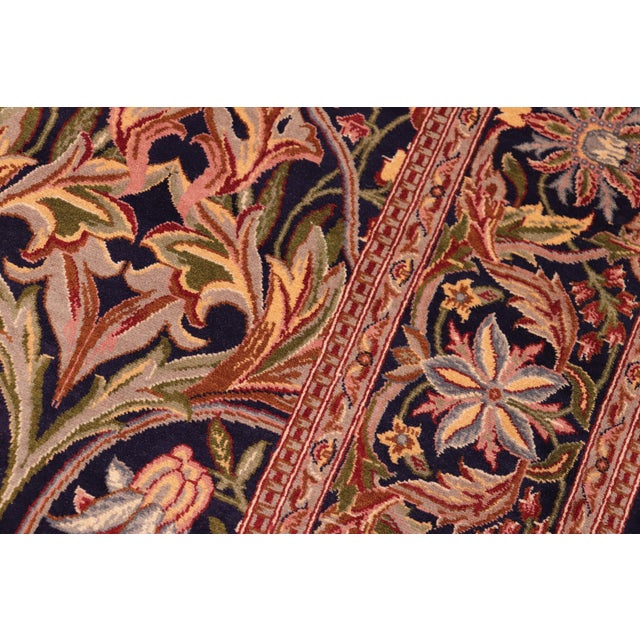 1990s Art Nouveau Inspired 1990's Pak-Persian Blue/Rust Wool Rug - 6'0'' X 9'1'' For Sale - Image 5 of 9