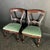 Recent professional upholstery, in quality green velvet .