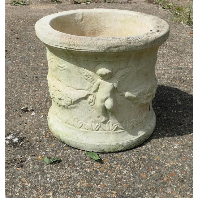 Round Garden Planters with Winged Cherubs, 1970, Set of 2 For Sale - Image 6 of 9