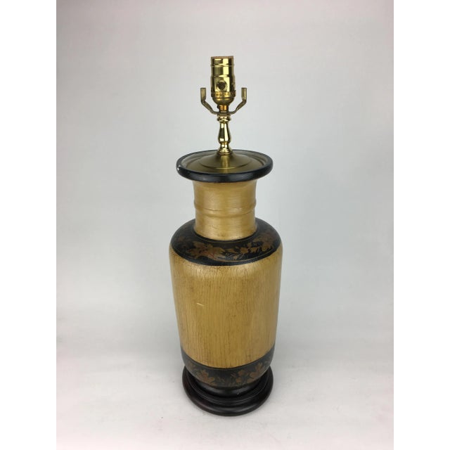 English style Acanthus Leaf lamp gives a feeling of a country home. Natural wood crackle detail finish on the body of the...