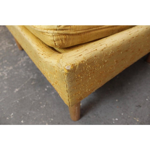 Mid 20th Century Yellow Slipper Chairs W/ Maple Base For Sale - Image 10 of 12