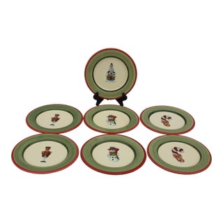 Christopher Radko Christopher's Tree Dessert Plates-Set of 7 For Sale
