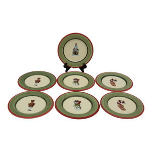 Christopher Radko Christopher's Tree Dessert Plates-Set of 7