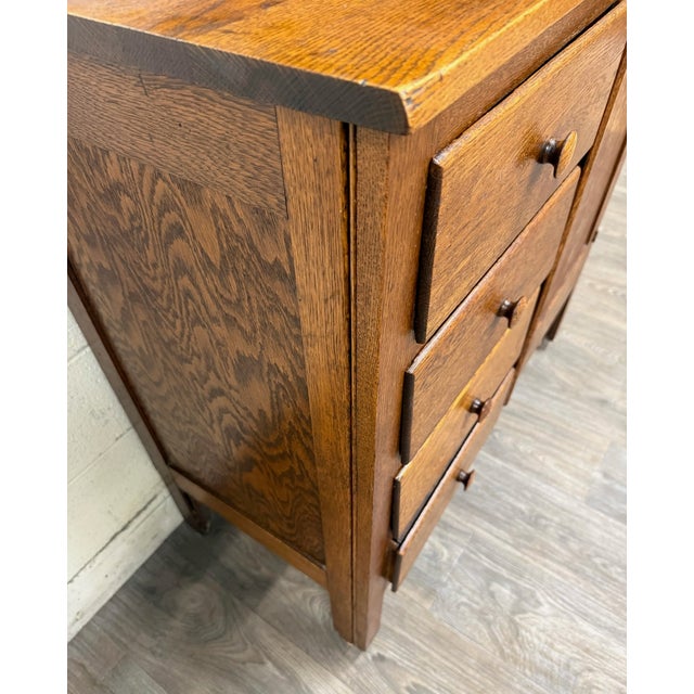 Antique Arts & Crafts Mission Quarter Sawn White Oak Gentleman’s Chiffonier For Sale - Image 4 of 18