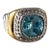Sterling and Gold Vermeil Blue Topaz Ring Sz 7 For Sale