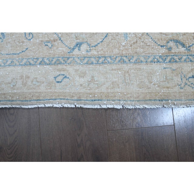 1970s Vintage Persian Handmade Wool Cotton Beige Area Rug For Sale - Image 9 of 11