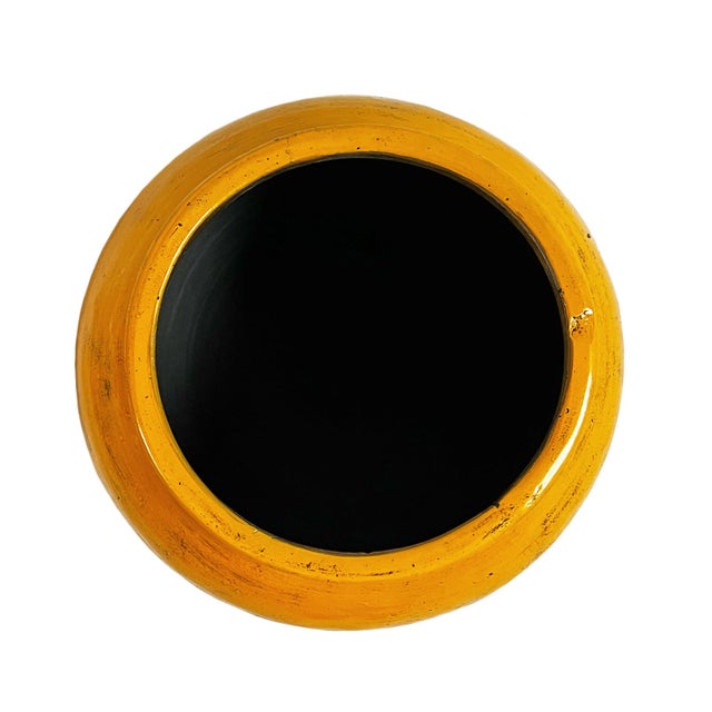 Boho Chic Vintage Yellow Glaze Terra Cotta Pot For Sale - Image 3 of 4