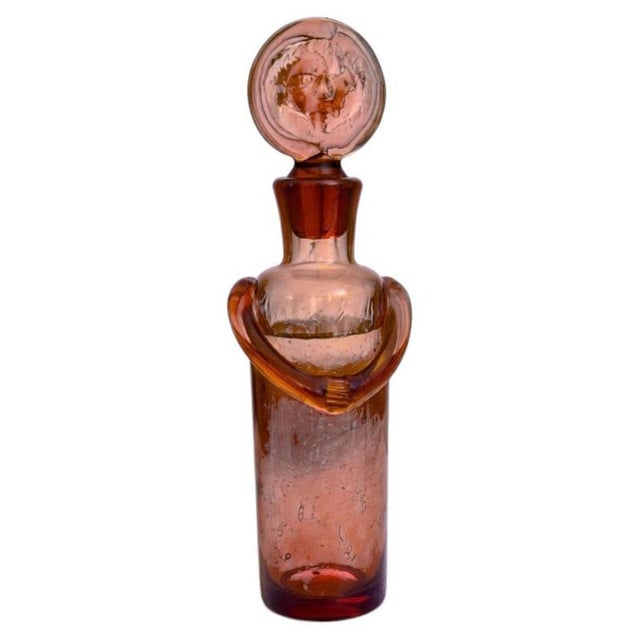 Red Vintage Swedish Amber Figural Art Glass Decanter by Erik Höglund for Boda, 1950s For Sale - Image 8 of 8