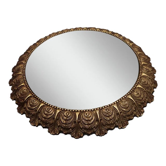 Mid-Century Brass Mirror For Sale