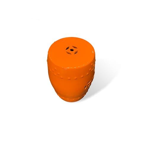 Orange Color garden stool with a glossy finish. Great for the backyard and indoors a great piece to brighten up a room. No...