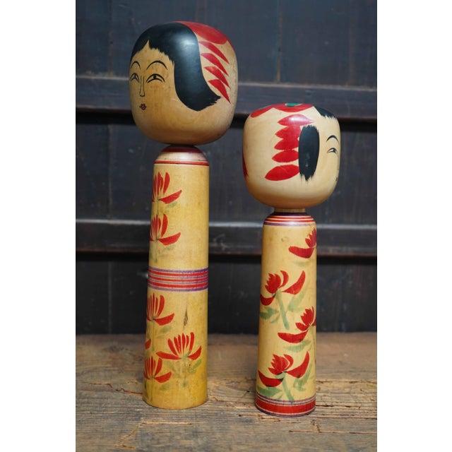 Vintage Traditional Hijiori Kokeshi by Sato Jyunosuke and Sato Shoichi, Japan, 1950s, Set of 2 For Sale - Image 9 of 9