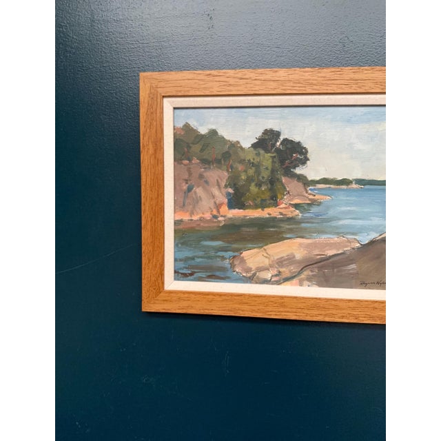 Mid-Century Modern Ragner Nyberg, River, 1969, Oil on Panel, Framed For Sale - Image 3 of 18