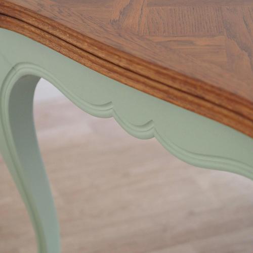 Turquoise French Country Style Mint Green Dining Table with Inlaid Top, 1920s For Sale - Image 8 of 18