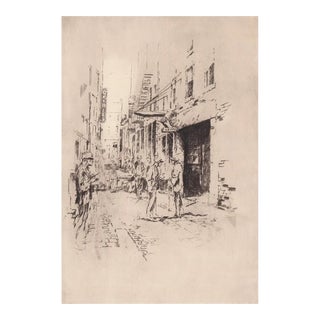 1940s Alexander Blum Bell in Hand Boston Etching For Sale