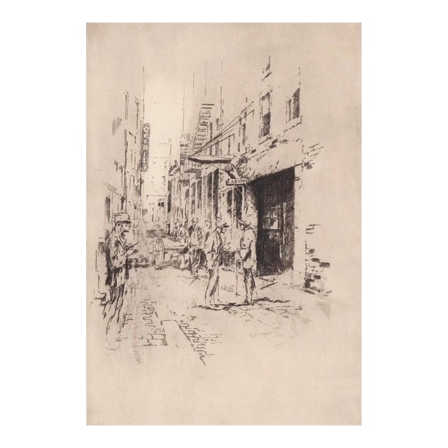 1940s Alexander Blum Bell in Hand Boston Etching For Sale