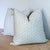 Galbraith & Paul Tusk hand print pillows in blues and green, colorway TK-217 Coordinating green linen backs, invisible...