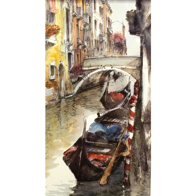 Artist Giovanni Bonazzon lives in Venice and paints the scenes of that area every day. His water colors are sought after...