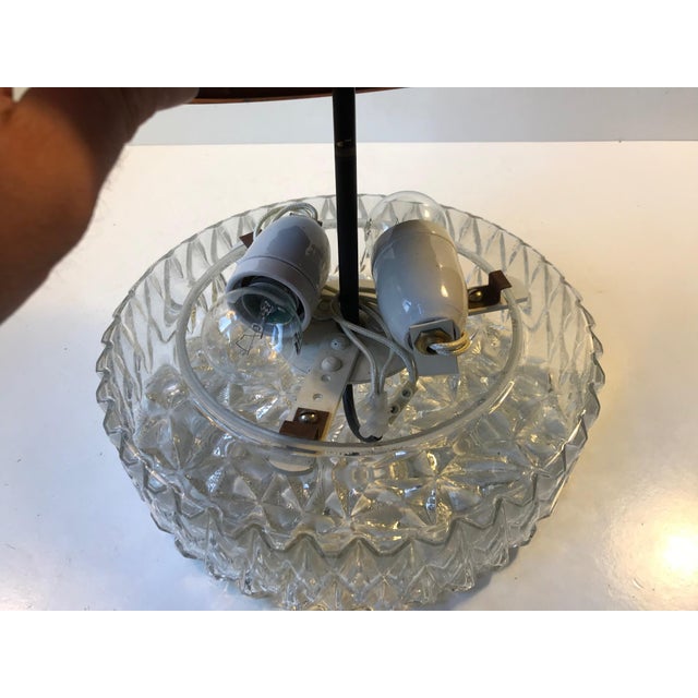 Space Age Copper and Crystal Ceiling Lamp from Orrefors, 1960s For Sale - Image 6 of 11