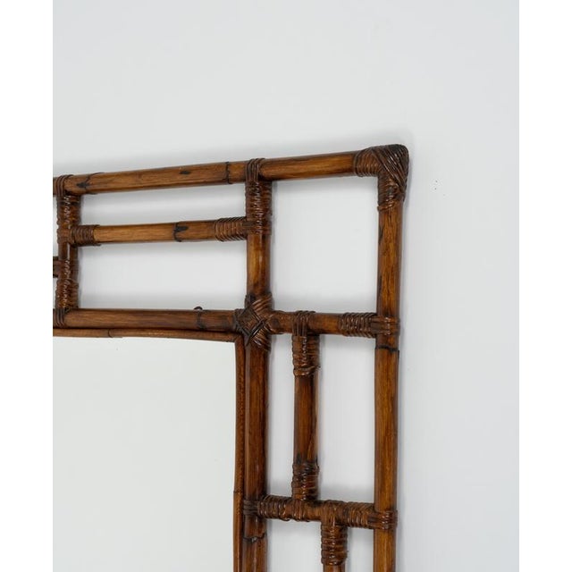 Mid-Century Modern Rectangular Mirror in Rattan and Bamboo, 1970s For Sale - Image 12 of 13
