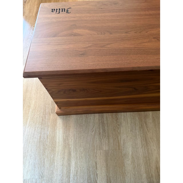 1990s Handmade Black Walnut Blanket Chest For Sale - Image 4 of 13