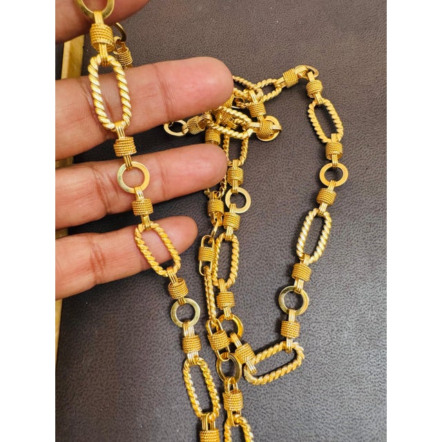 Early 21st Century Vintage 18Karat solid Yellow Gold 60 Gm, Link Chain, 9.8 mm Necklace, 30 " Long For Sale - Image 5 of 18