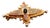 Gold Brooch with Diamond Chips For Sale