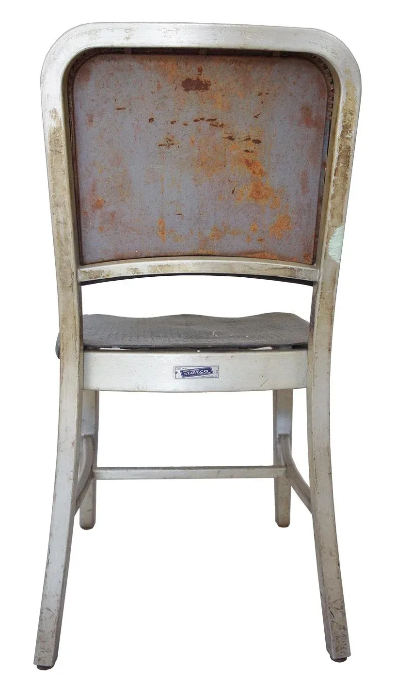 ヴィンテージ ビンテージ アルミチェアemeco vintage Vintage Emeco Upholstered Aluminum Navy Chair | Chairish