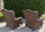 English Vintage Lane Venture Excursions Sculptural Rattan Wingback Armchairs, Pair For Sale - Image 3 of 16