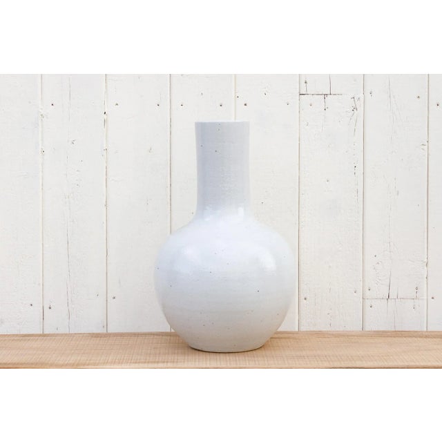 Asian Very Tall Elongated Neck Asian Vase For Sale - Image 3 of 9