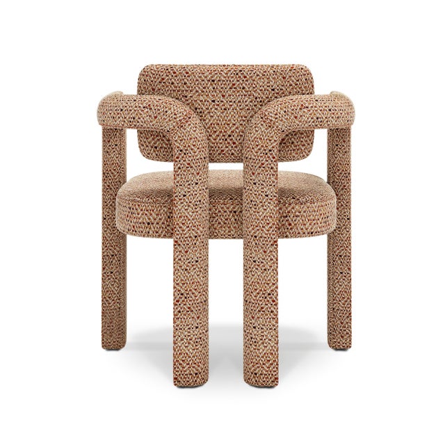 Double Arch Dining Chair in Beige Cotton Velvet from Insidherland For Sale - Image 4 of 7