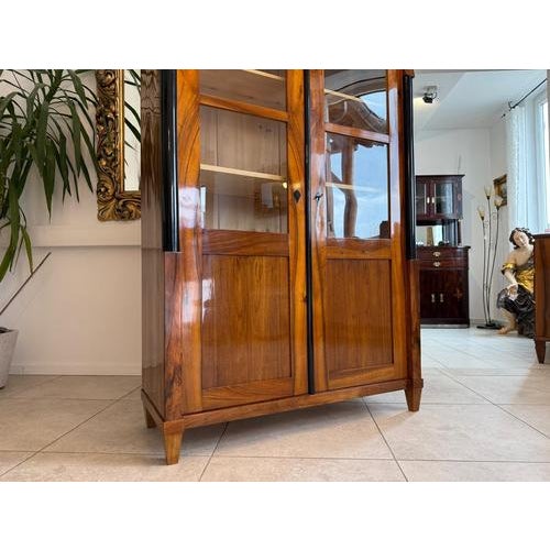 Biedermeier Display Cabinet in Walnut For Sale - Image 8 of 13