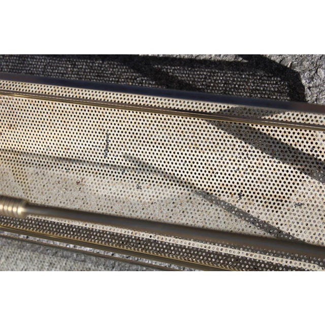 Solid Brass & Metal Perforated Magazine Stand, 1950s For Sale - Image 6 of 10