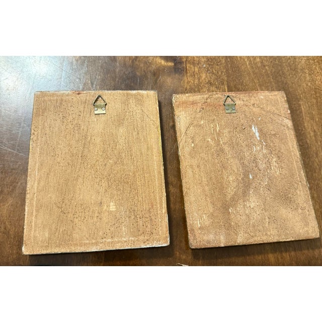 Italian Mid 20th Century Italian Florentine Floral Gilt Wood Plaques - Set of 2 For Sale - Image 3 of 6