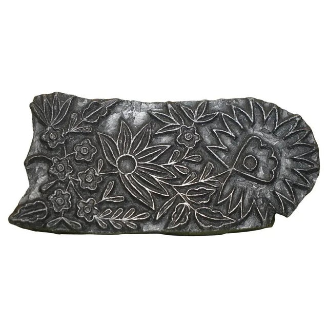 Antique Hand Carved Oval Floral Printing Block for Wallpaper For Sale - Image 12 of 12