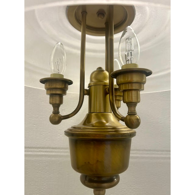 1970s Three-Light Brass Pendant Light, 1977 For Sale - Image 5 of 8