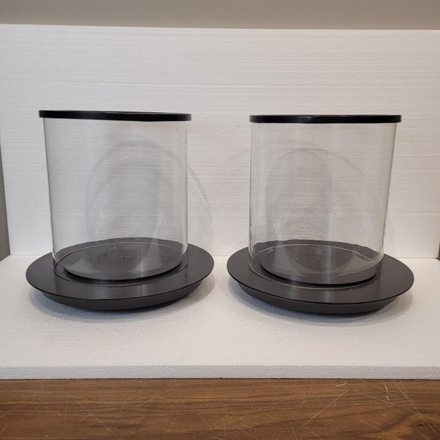 Photophore Candleholders in Glass and Metal, France, 1990s, Set of 2 For Sale - Image 6 of 15