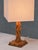 French Art Deco Geometric Oak Table Lamp with Linen Shade, Late 1930s For Sale - Image 11 of 14