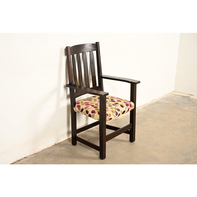 Early 20th Century Limbert Antique Mission Oak Arts & Crafts Armchair, Circa 1910 For Sale - Image 5 of 15
