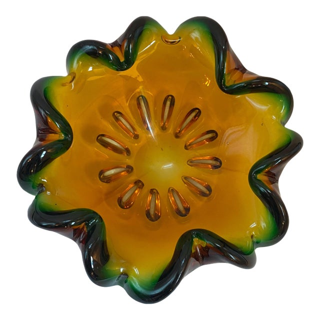1960s Murano Style Art Glass Ashtray Bowl For Sale
