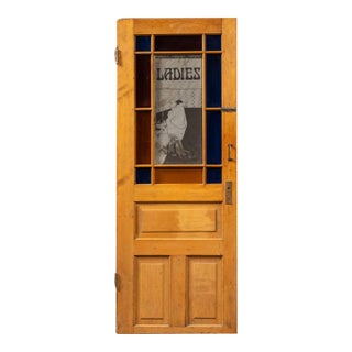 Mid 20th Century Salvaged Filling Station Ladies Restroom Door For Sale