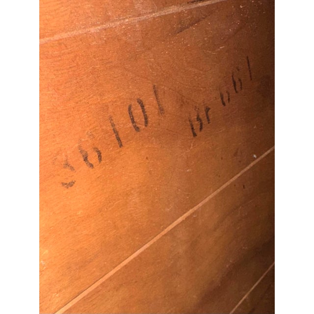 Refinished Vintage Ethan Allen 3 Drawer Chest | Mid-Century Modern Style Solid Wood Dresser | Custom Two-Tone Stain Stamped CRP Bachelor Chest For Sale - Image 12 of 12