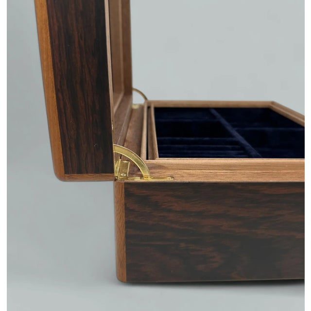 Mahogany Wood Vintage Handmade Jewelry Casket Box Manning of Ireland Irish New For Sale - Image 9 of 10