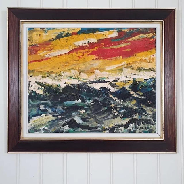 F. Hallberg, Abstract, 1970s, Oil on Canvas For Sale - Image 10 of 18
