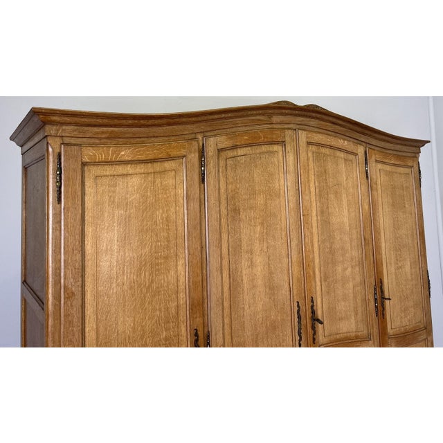 Vintage French Louis XVI Style Wardrobe in Oak For Sale - Image 9 of 12