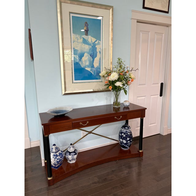 1990s Ethan Allen Neoclassical Medallion Console For Sale - Image 10 of 13